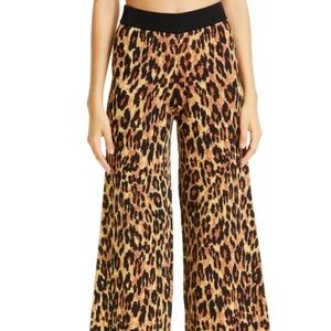 STAUD Animal Print Wide-Leg Pants